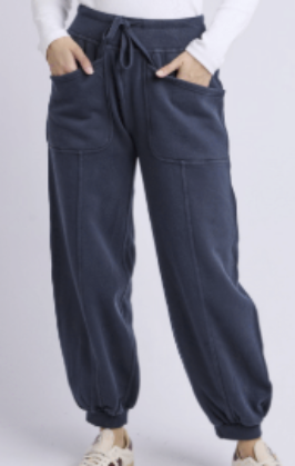 Leo Navy Cotton Sweatpants,REF image 1