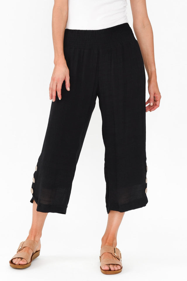 Lettie Black Button Pants image 1