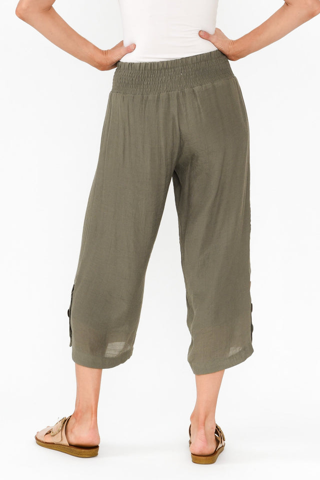 Lettie Khaki Button Pants image 5