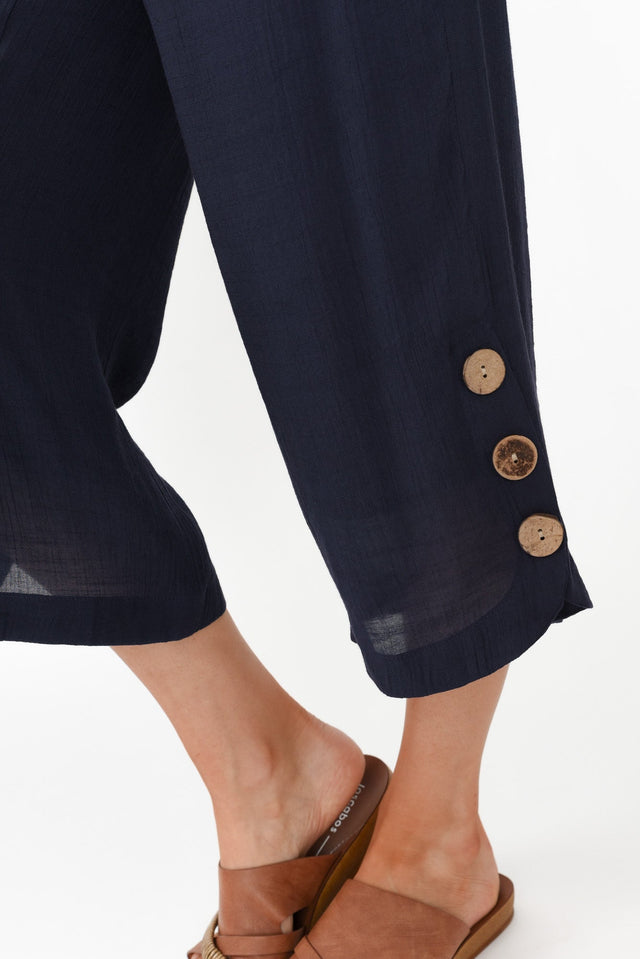 Lettie Navy Button Pants image 8