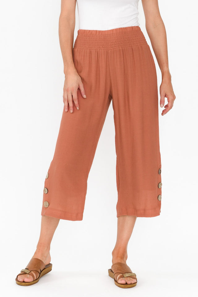 Lettie Rust Button Pants