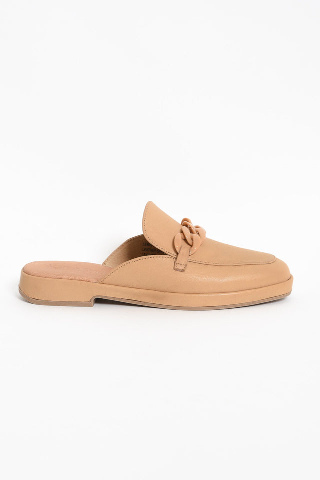 Lewis Camel Leather Buckle Mule