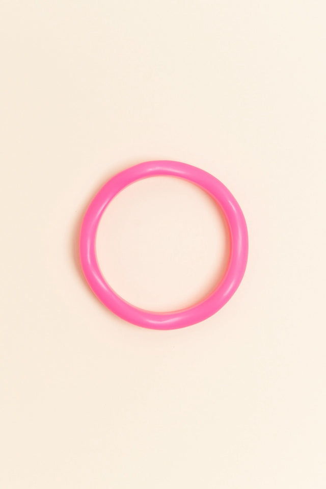 Lia Hot Pink Resin Wave Bangle image 1