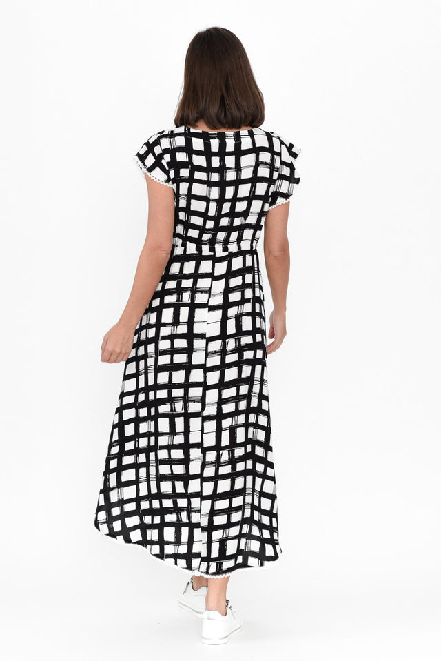 Libby Black Check Midi Dress image 4