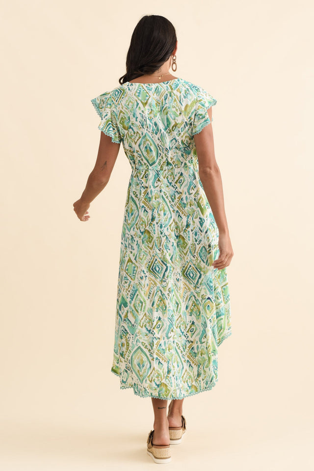 Libby Green Mosaic Midi Dress,Brunette model,alt text|model:Brontie image 5