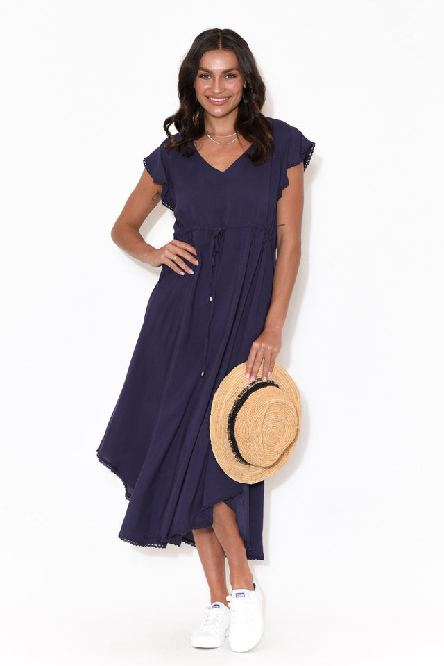 Libby Navy Midi Dress   alt text|model:Brontie