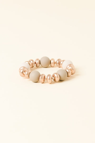 Libby Taupe Beaded Bracelet
