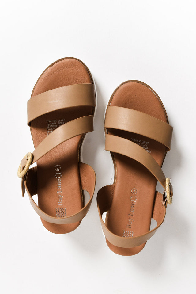 Lilly Taupe Leather Platform Sandal image 4