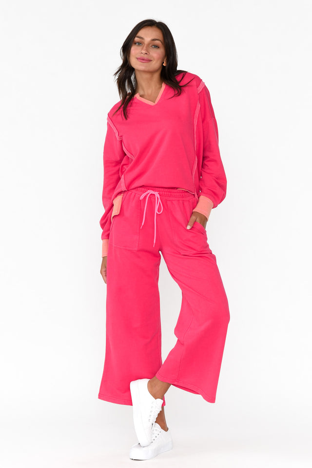 Mariam Hot Pink Relaxed Track Pants thumbnail 5