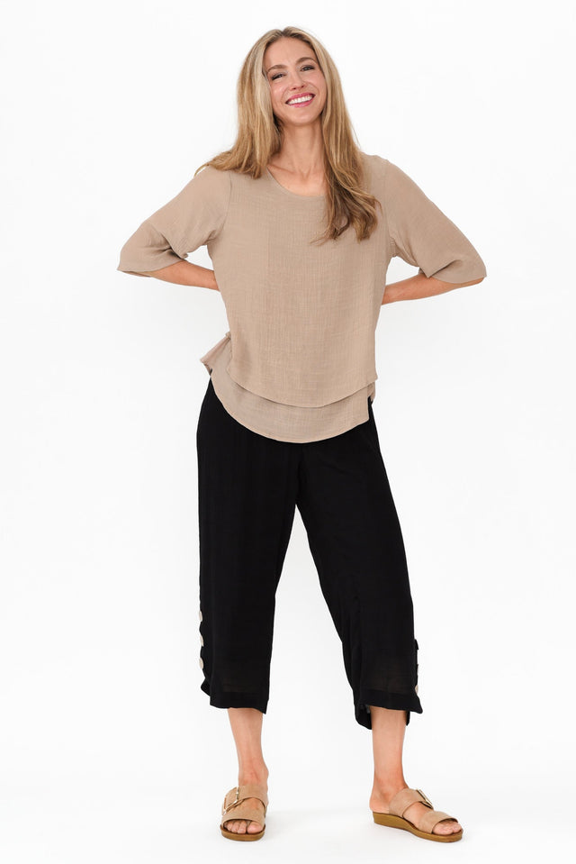 Lettie Black Button Pants