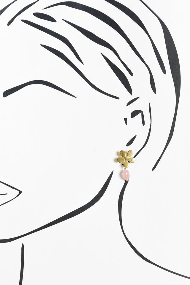 Liv Gold Flower Drop Earrings