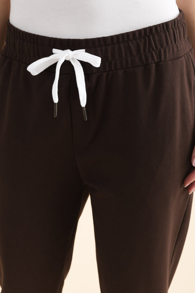 Lobby Chocolate Cotton Relaxed Sweatpants image 5