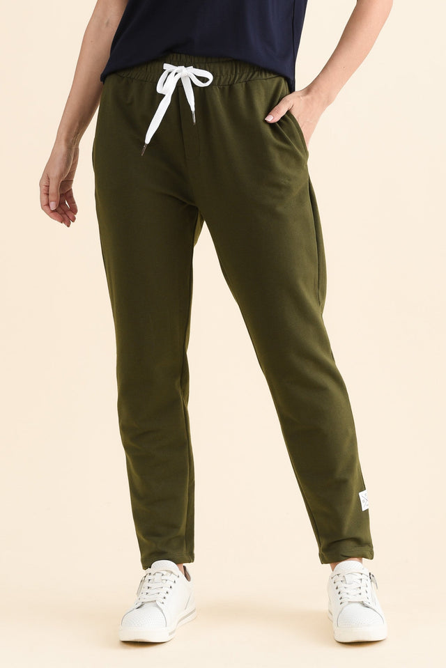 Lobby Dark Khaki Cotton Relaxed Sweatpants