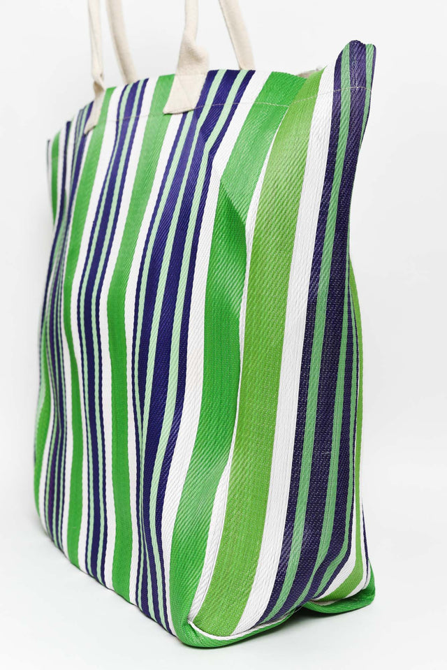 Lochan Green Stripe Large Tote Bag