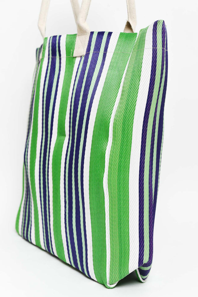 Lochan Green Stripe Medium Tote Bag