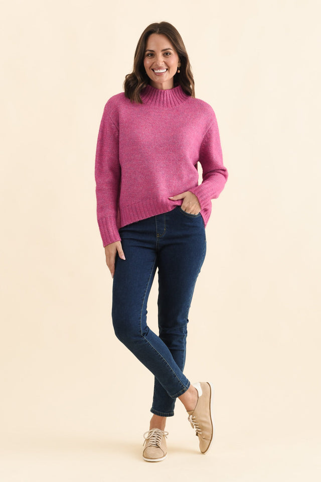 Lola Pink Knit Jumper,Brunette model,alt text|model:MJ image 7