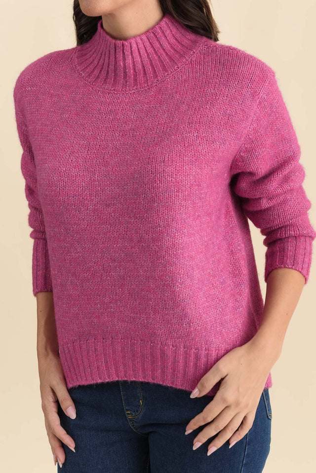 Lola Pink Knit Jumper,Brunette model,alt text|model:MJ image 6