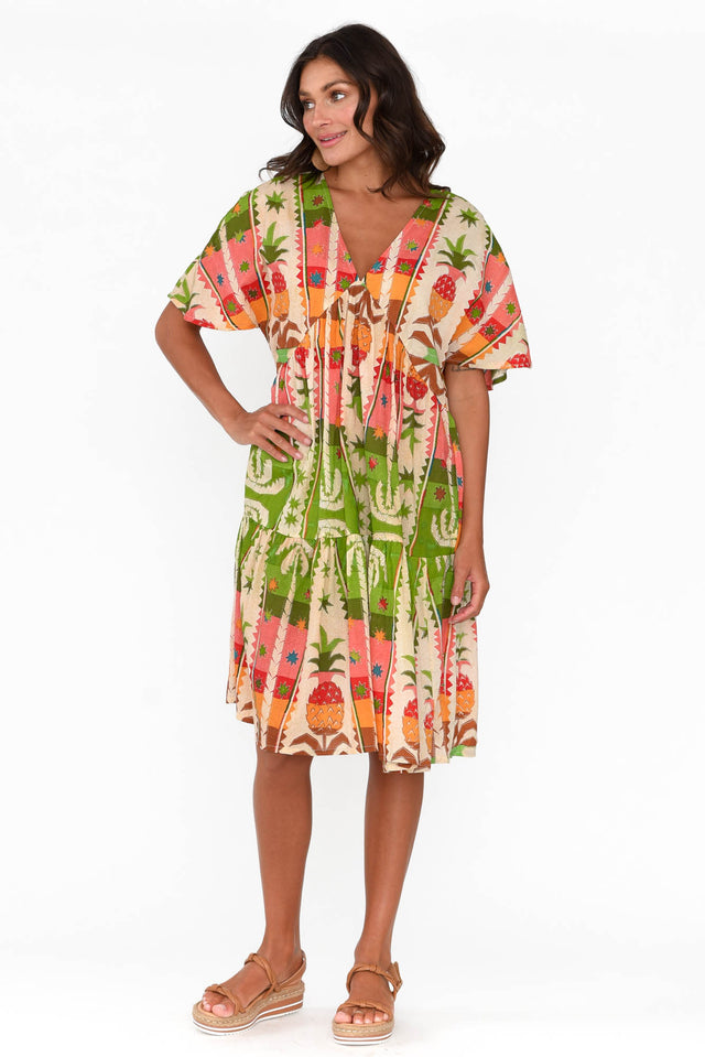 Lola Tropical Cotton Tier Dress image 6