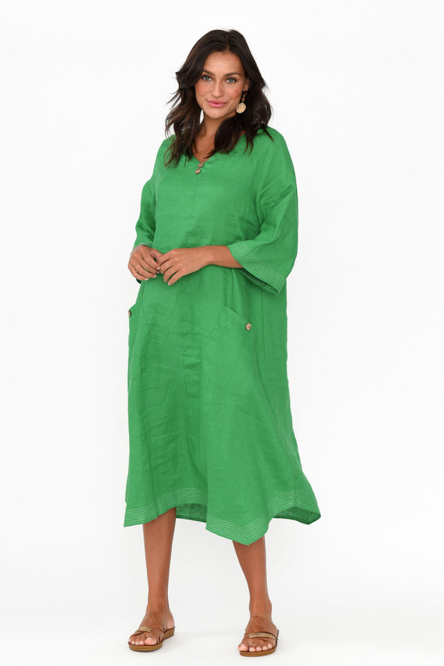 Lolita Green Linen Pocket Dress banner image