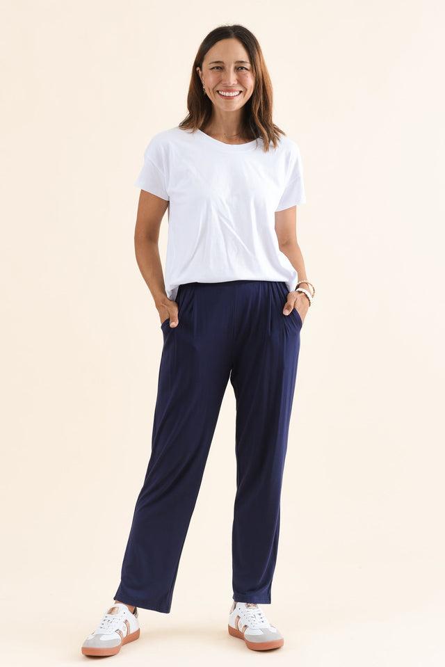 Lopez Navy Pocket Pants,Full Body,Brunette model,alt text|model:Cara image 9