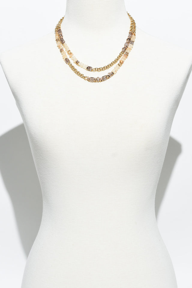Lucia Gold Beaded Layered Necklace