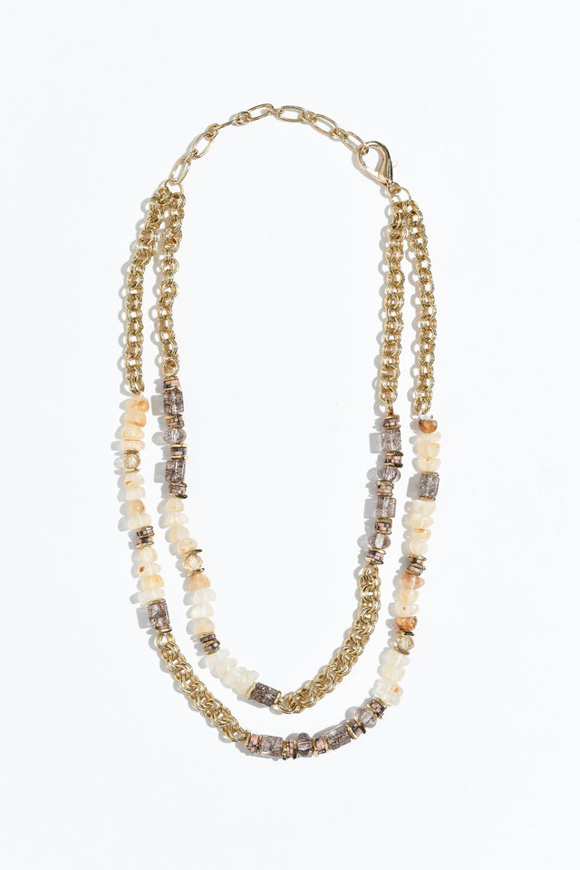 Lucia Gold Beaded Layered Necklace