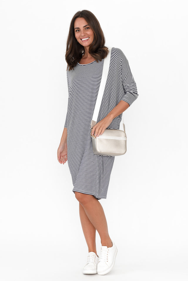 Lucia Navy Stripe Batwing Dress banner image