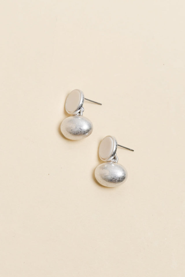 Lucine Silver Ball Drop Earrings image 1