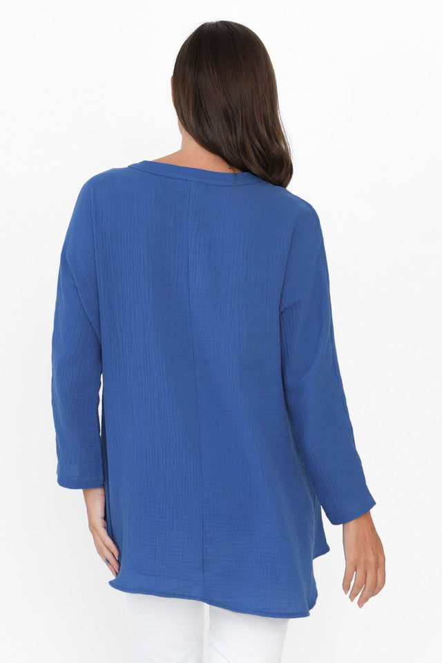 Lurline Cobalt Cotton Shirt