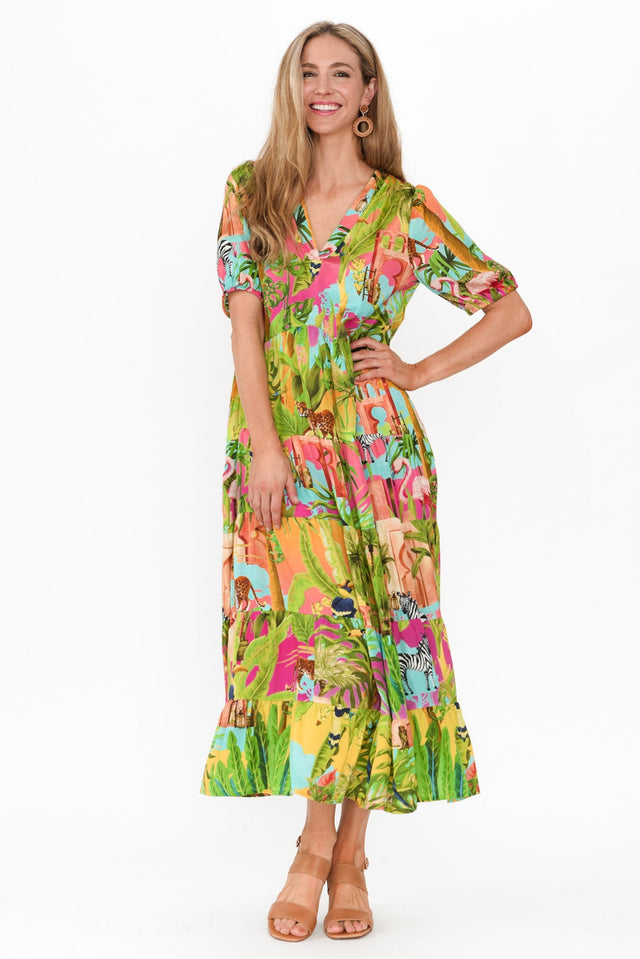 Lusia Pink Garden Maxi Dress