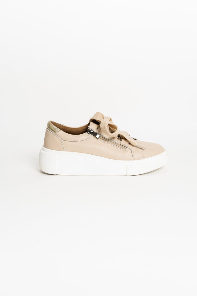 Luxe Nude Leather Sneaker image 3