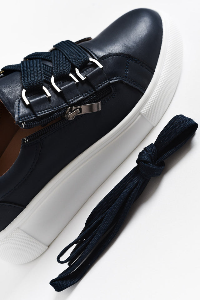 Luxury Navy Leather Sneaker image 8