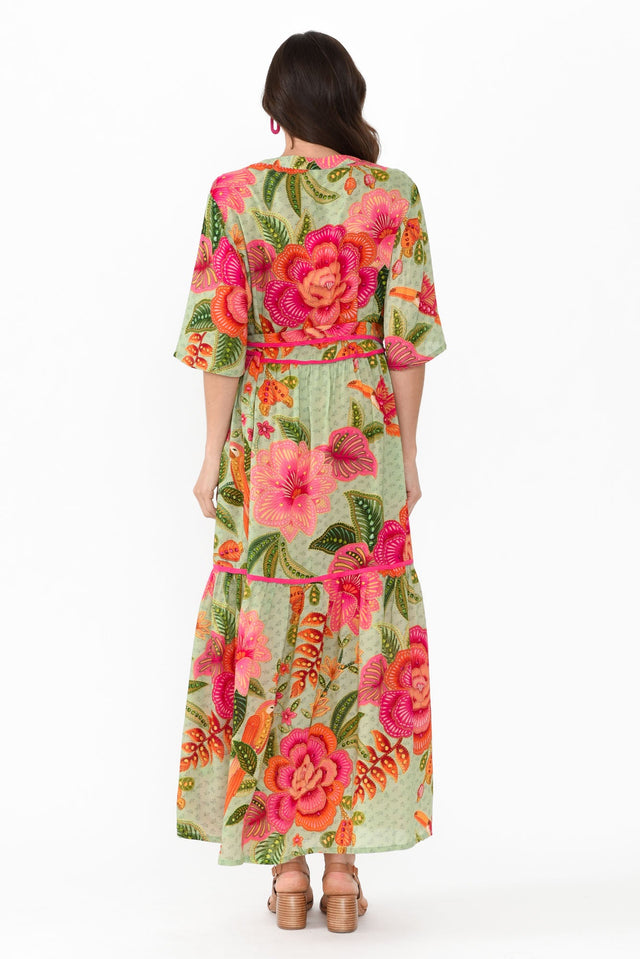 Lyn Green Floral Tie Dress