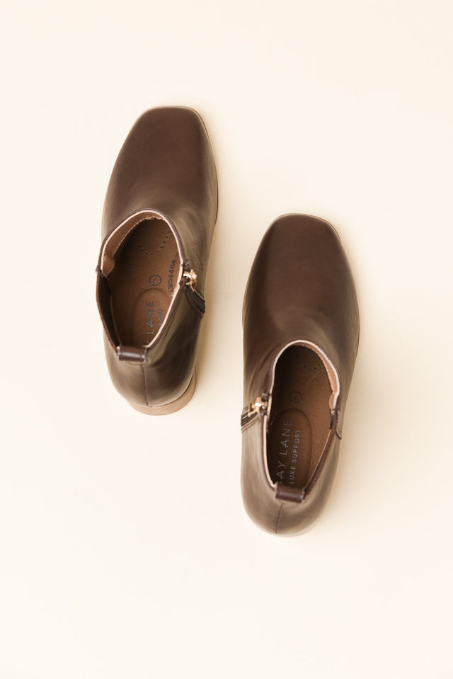 Lyra Chocolate Leather Heeled Boot image 5