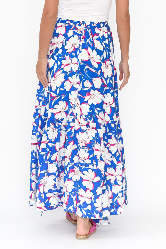 Lysandra Blue Flower Maxi Skirt image 5