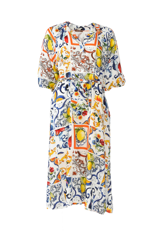 Magdelan Sicilian Summer Linen Blend Dress