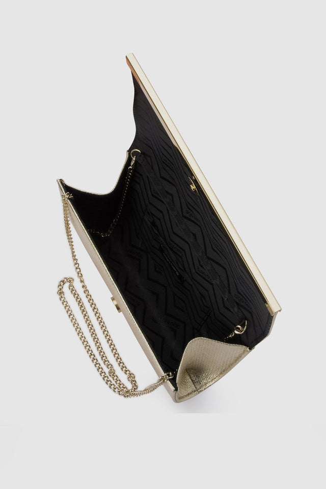 Maddie Gold Embossed Foldover Clutch image 4