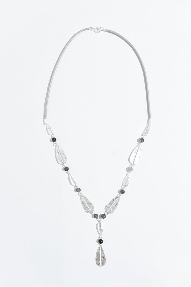 Maddison Silver Teardrop Beaded Necklace image 1