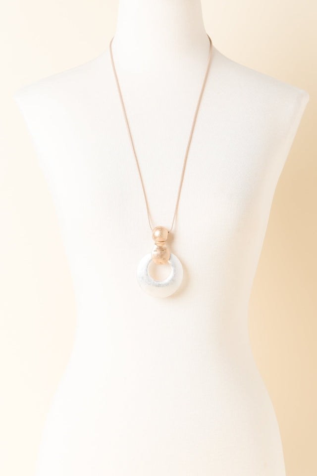 Madeline Silver Disc Pendant Necklace image 2