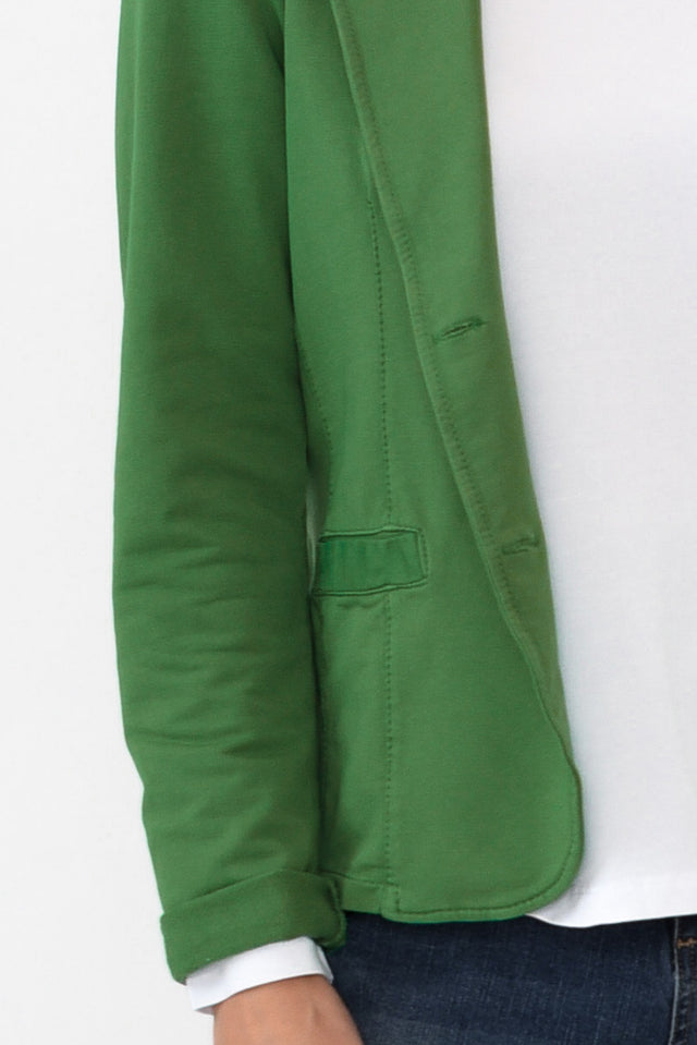 Maha Green Cotton Relaxed Blazer