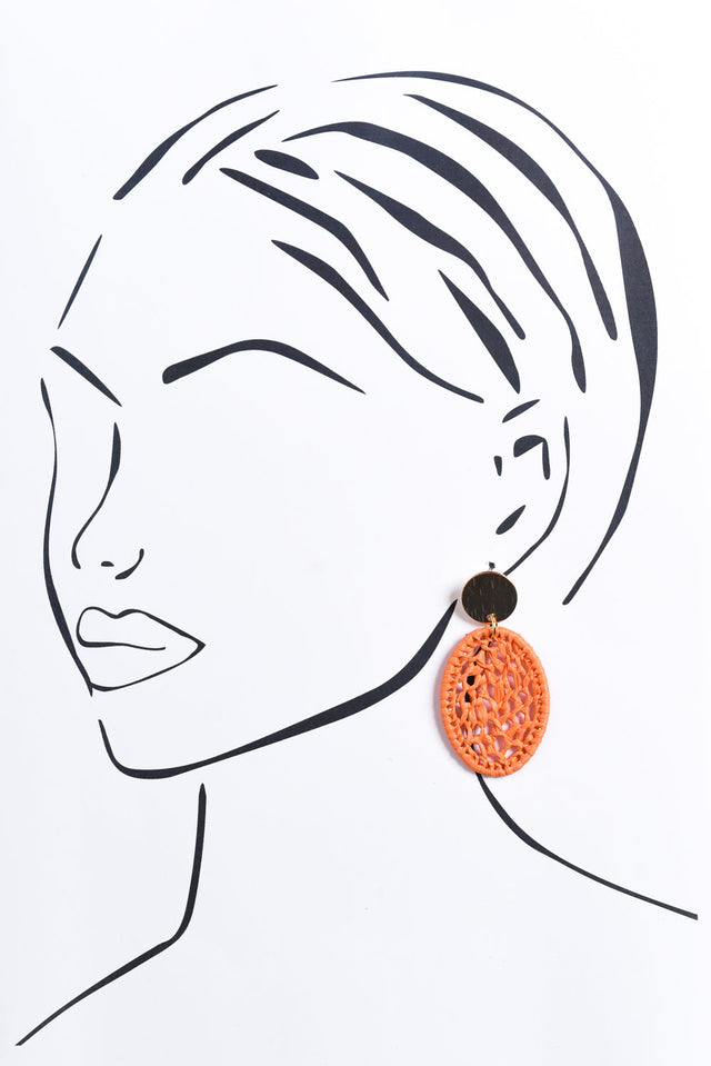 Maja Orange Web Earrings image 2