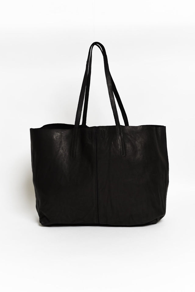 Makalu Black Large Leather Tote Bag
