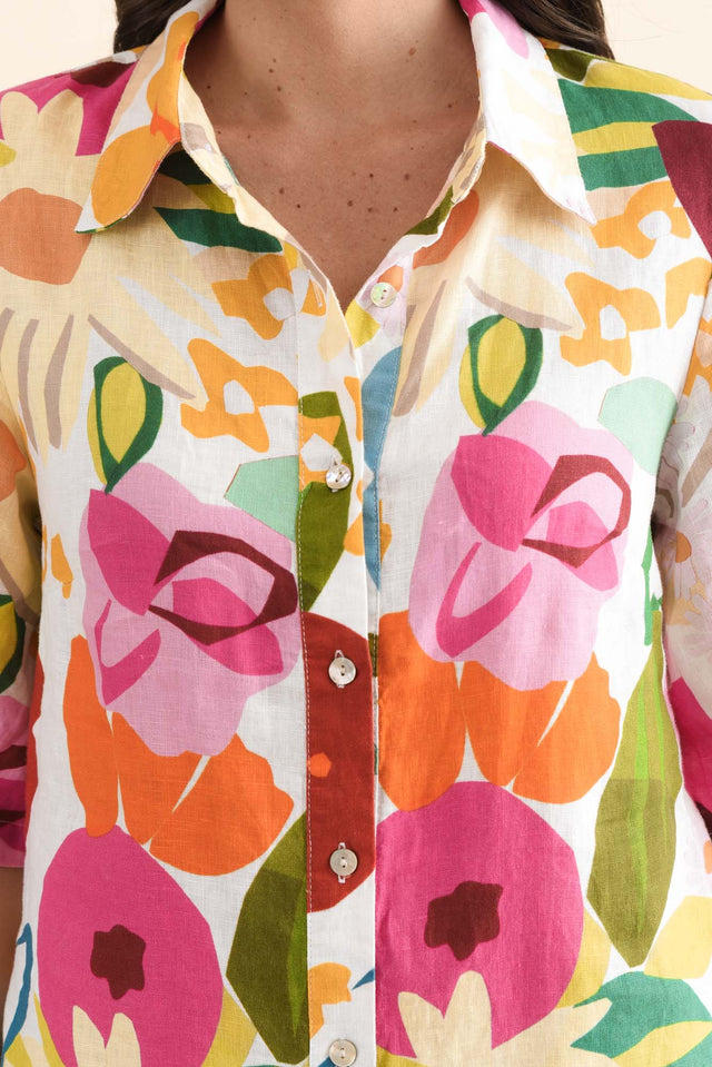 Maker Pink Flower Linen Pocket Dress image 5