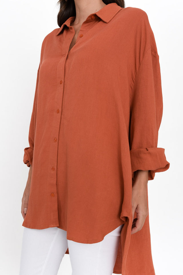 Malena Terracotta Collared Shirt image 6
