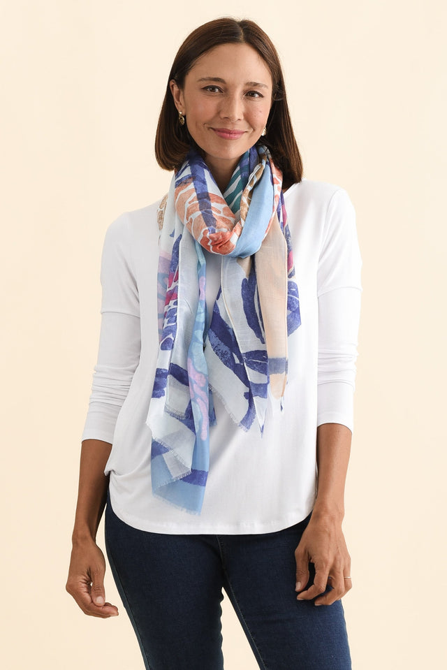 Maleny Blue Garden Scarf