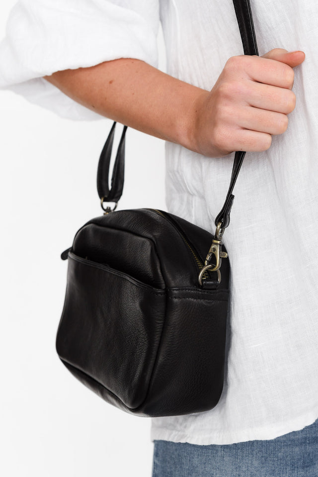 Mallie Black Leather Crossbody Bag image 4