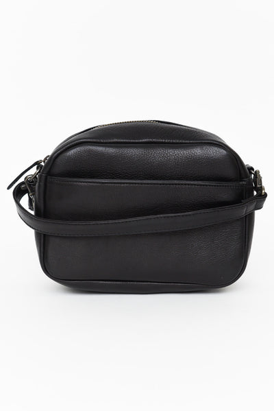 Mallie Black Leather Crossbody Bag