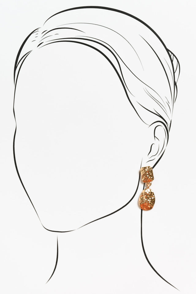 Mallow Gold Textured Drop Earrings