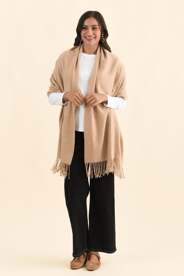 Malone Camel Wool Blend Scarf