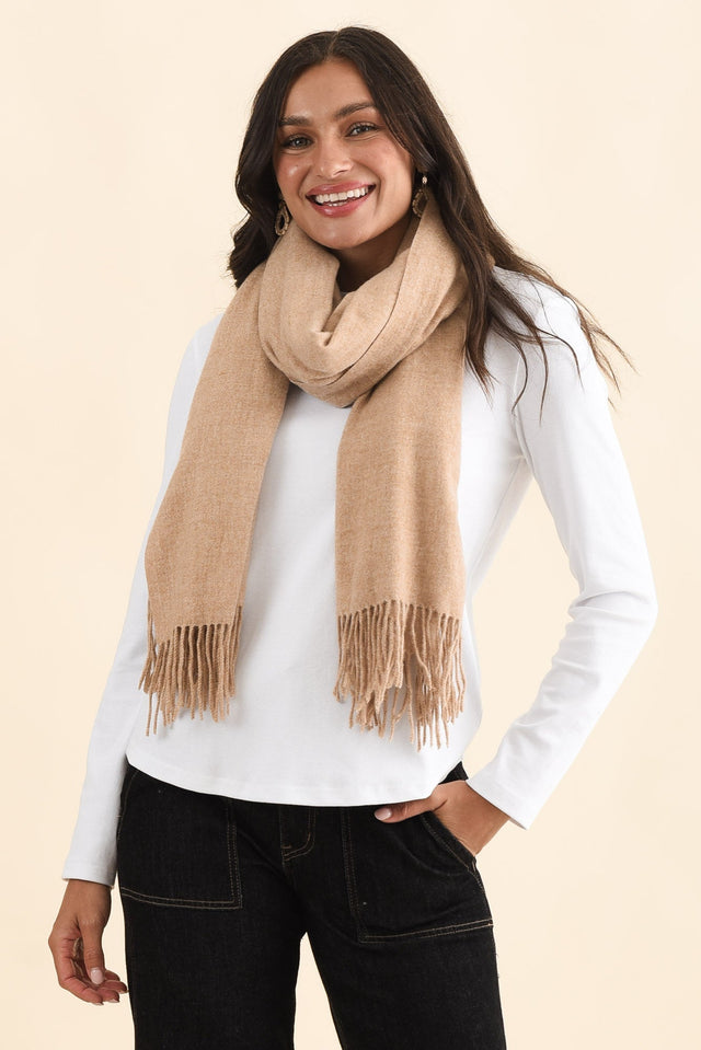 Malone Camel Wool Blend Scarf